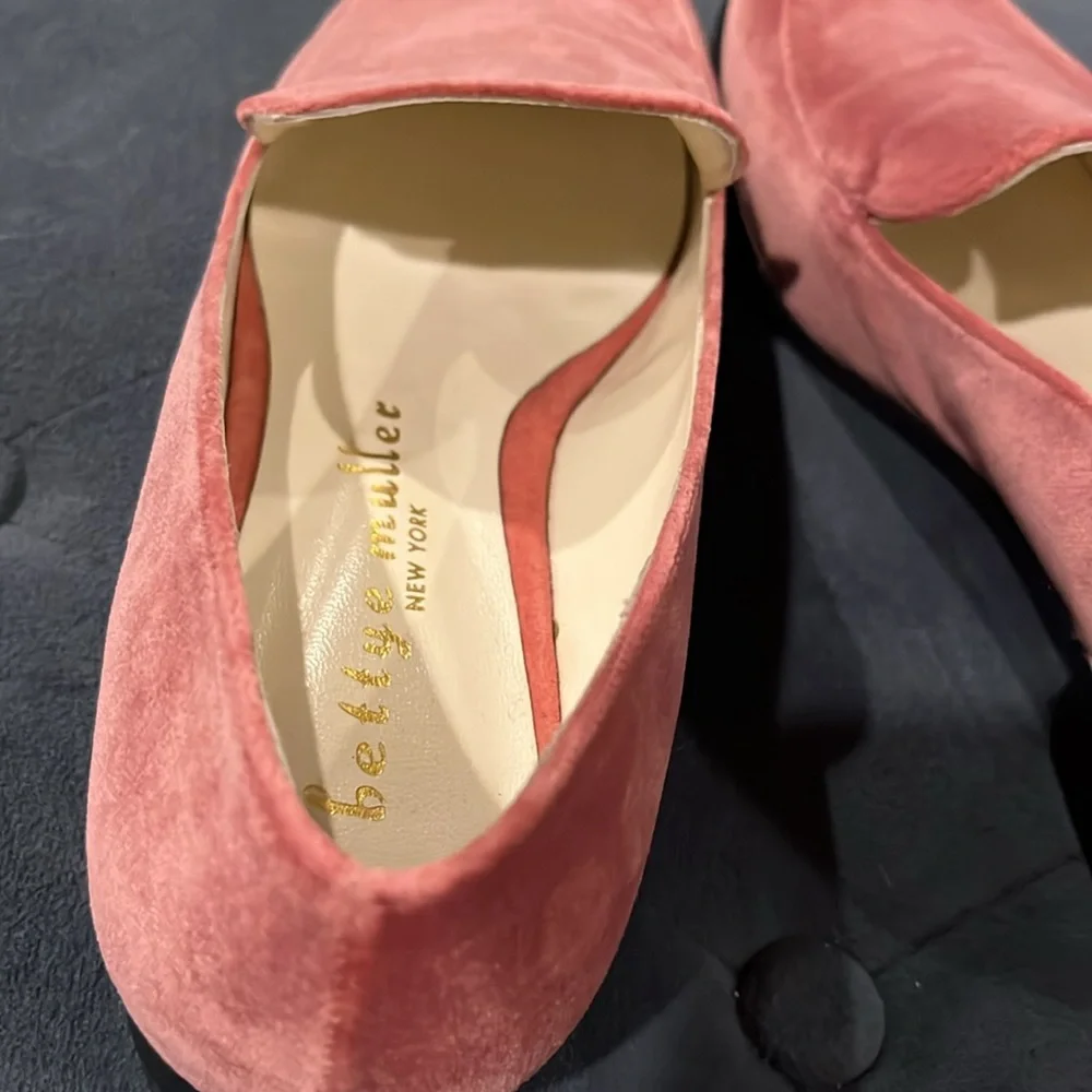 Bettye Muller NY Size 6 Soft Pink Regency Velvet Slip On Loafers Leather Sole - Picture 8 of 10